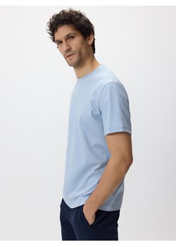Reserved - T-shirt regular z bawełny merceryzowanej - jasnoniebieski ze sklepu Reserved w kategorii T-shirty męskie - zdjęcie 188547100