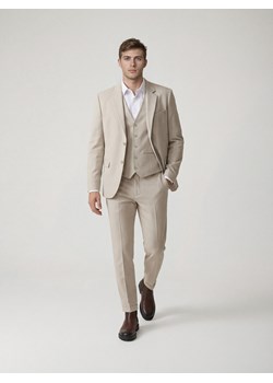 Reserved - Marynarka regular z dodatkiem wiskozy - beżowy ze sklepu Reserved w kategorii Marynarki męskie - zdjęcie 188547231