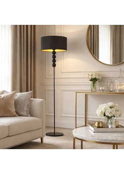 Designerska lampa podłogowa BERMUDY GOLD z czarnym abażurem ze złotym wnętrzem ze sklepu Lysne w kategorii Lampy podłogowe - zdjęcie 188547343