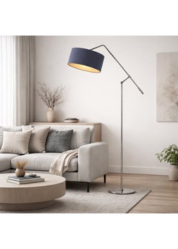 Designerska lampa stojąca do sypialni na długim wysięgniku LIBERIA GOLD z abażurem ze złotym wnętrzem ze sklepu Lysne w kategorii Lampy podłogowe - zdjęcie 188547411