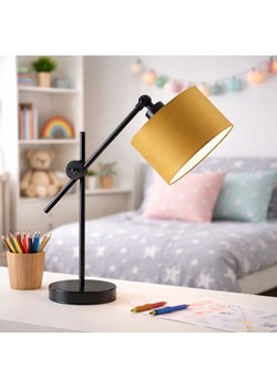 Designerska lampa stołowa na regulowanym ramieniu MALI z musztardowym kloszem ze sklepu Lysne w kategorii Lampy stołowe - zdjęcie 188547460