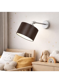 Srebrny kinkiet z regulowanym ramieniem TETE z brązowym abażurem ze sklepu Lysne w kategorii Lampy ścienne - zdjęcie 188547564