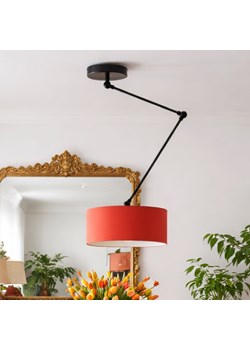 Czarna lampa sufitowa z regulowanym ramieniem nad stół NEWA z czerwonym abażurem 40 cm ze sklepu Lysne w kategorii Lampy sufitowe - zdjęcie 188547633