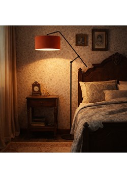 Czarna lampa podłogowa z regulowanym ramieniem do sypialni LIBERIA ze sklepu Lysne w kategorii Lampy podłogowe - zdjęcie 188547663