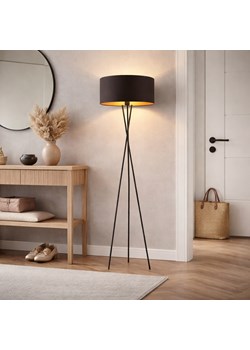 Czarna lampa stojąca z abażurem PARYŻ GOLD ze sklepu Lysne w kategorii Lampy podłogowe - zdjęcie 188547684