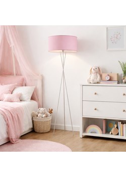 Nowoczesna lampa podłogowa do pokoju dziecięcego na 3 nogach PARYŻ z różowym abażurem ze sklepu Lysne w kategorii Lampy dziecięce - zdjęcie 188547720