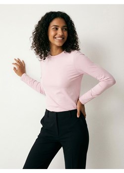 Sinsay - Koszulka poliamidowa z długim rękawem - różowy ze sklepu Sinsay w kategorii Bluzki damskie - zdjęcie 188549011