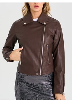 Sinsay - Kurtka ramoneska z imitacji skóry - brązowy ze sklepu Sinsay w kategorii Kurtki damskie - zdjęcie 188549071