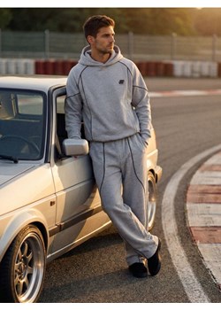 Sinsay - Spodnie wide leg z kontrastową lamówką - szary ze sklepu Sinsay w kategorii Spodnie męskie - zdjęcie 188549211