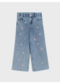 Sinsay - Jeansy wide leg z haftem Lilo & Stitch - niebieski ze sklepu Sinsay w kategorii Spodnie dziewczęce - zdjęcie 188549261