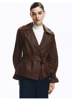 Reserved - Skórzana kurtka - brązowy ze sklepu Reserved w kategorii Kurtki damskie - zdjęcie 188550051