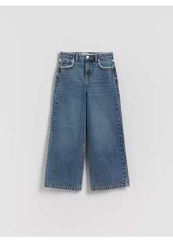 Reserved - Jeansy super wide leg z koronką - granatowy ze sklepu Reserved w kategorii Spodnie dziewczęce - zdjęcie 188550204