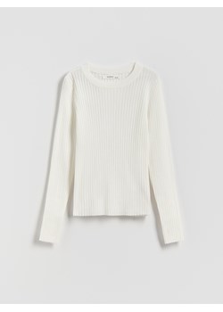 Reserved - Prążkowany sweter - złamana biel ze sklepu Reserved w kategorii Swetry dziewczęce - zdjęcie 188550462