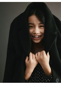 Reserved - Jednorzędowy płaszcz - czarny ze sklepu Reserved w kategorii Płaszcze dziewczęce - zdjęcie 188566680