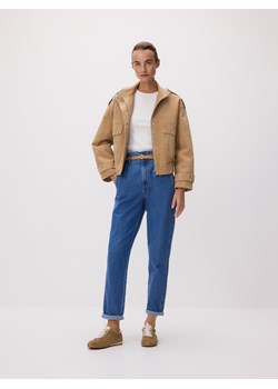 Reserved - Jeansy paperbag z dłuższą nogawką - niebieski ze sklepu Reserved w kategorii Jeansy damskie - zdjęcie 188566844