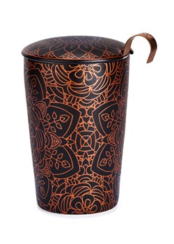 Eigenart Kubek "Mandala" w kolorze jasnobrązowo-czarnym do herbaty - 350 ml ze sklepu Limango Polska w kategorii Dzbanki i zaparzacze - zdjęcie 188567991