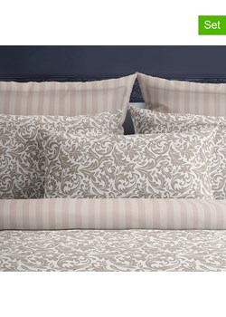 maison héritage PARIS Satynowe poszewki (2 szt.) w kolorze szarobrązowym na poduszkę ze sklepu Limango Polska w kategorii Poduszki dekoracyjne - zdjęcie 188568523