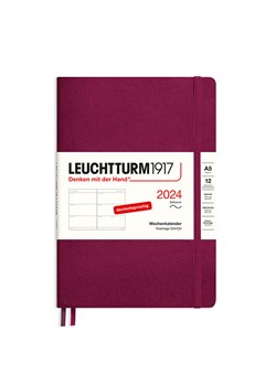 LEUCHTTURM1917 Kalendarz tygodniowy w kolorze bordowym - 14,5 x 21 cm ze sklepu Limango Polska w kategorii Akcesoria biurowe - zdjęcie 188568794