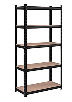 SONGMICS Regał stojący w kolorze jasnobrązowo-czarnym - 90 x 180 x 40 cm ze sklepu Limango Polska w kategorii Regały i witryny - zdjęcie 188569062