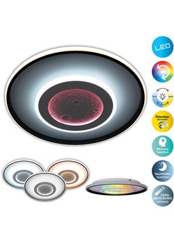 näve Lampa sufitowa LED "Livana" w kolorze czarno-białym - KEE (A do G) ze sklepu Limango Polska w kategorii Oświetlenie - zdjęcie 188569213