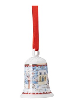 Hutschenreuther Dzwonek choinkowy w kolorze czerwono-białym - wys. 7,5 x Ø 5,3 cm ze sklepu Limango Polska w kategorii Dekoracje bożonarodzeniowe - zdjęcie 188569493