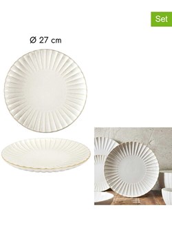 THE HOME DECO FACTORY Talerze (6 szt.) "Vlora" w kolorze kremowym - Ø 27 cm ze sklepu Limango Polska w kategorii Naczynia - zdjęcie 188569620