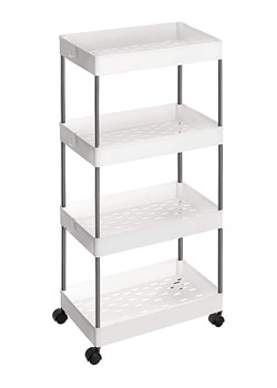 SONGMICS Wózek kuchenny w kolorze biało-srebrnym - 40 x 88 x 22 cm ze sklepu Limango Polska w kategorii Regały i witryny - zdjęcie 188569723