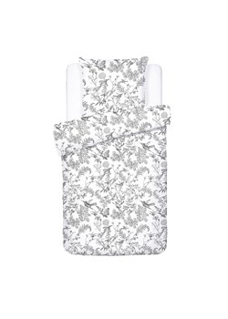 maison héritage PARIS Komplet pościeli satynowej "Colibri" w kolorze biało-szarym ze sklepu Limango Polska w kategorii Pościele - zdjęcie 188570162