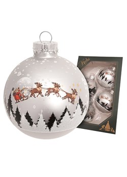 Krebs Glas Lauscha Bombki (4 szt.) w kolorze srebrnym - Ø 7 cm ze sklepu Limango Polska w kategorii Dekoracje bożonarodzeniowe - zdjęcie 188572353