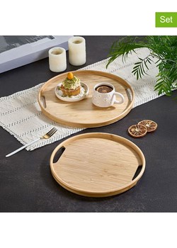 Violeta Home Tace (2 szt.) w kolorze jasnobrązowym ze sklepu Limango Polska w kategorii Misy i tace dekoracyjne - zdjęcie 188572463