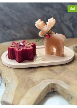 ABERTO DESIGN 3-częściowy zestaw w kolorze beżowo-czerwonym ze sklepu Limango Polska w kategorii Świece i dyfuzory - zdjęcie 188573200