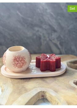 ABERTO DESIGN 3-częściowy zestaw w kolorze kremowo-czerwonym ze sklepu Limango Polska w kategorii Świece i dyfuzory - zdjęcie 188573204