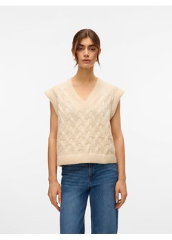 Vero Moda Bezrękawnik w kolorze beżowym ze sklepu Limango Polska w kategorii Swetry damskie - zdjęcie 188573322