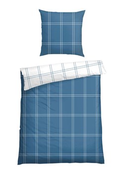 Schiesser Komplet pościeli flanelowej "Ellis" w kolorze niebiesko-białym ze sklepu Limango Polska w kategorii Pościele - zdjęcie 188574570