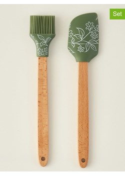 BELLA MAISON 2-częściowy zestaw "Floral" w kolorze jasnobrązowo-zielonym ze sklepu Limango Polska w kategorii Akcesoria do pieczenia - zdjęcie 188575632