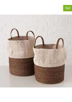 Boltze Koszyki (2 szt.) "Eija" w kolorze brązowo-białym ze sklepu Limango Polska w kategorii Pojemniki kuchenne - zdjęcie 188576360
