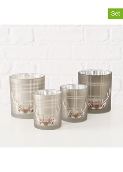 Boltze Świeczniki (4 szt.) "Aspen" w kolorze brązowo-szarym ze sklepu Limango Polska w kategorii Świeczniki - zdjęcie 188576401