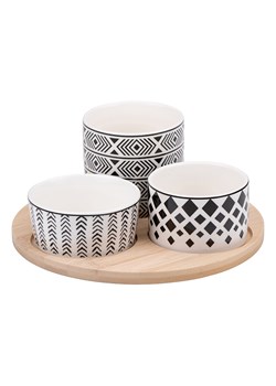 Alpina 4-częściowy zestaw w kolorze czarno-biało-jasnobrązowym ze sklepu Limango Polska w kategorii Misy i tace dekoracyjne - zdjęcie 188576704