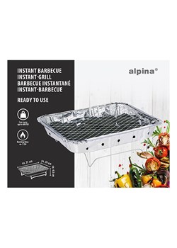 Alpina Grill błyskawiczny w kolorze srebrnym - 31 x 24 cm ze sklepu Limango Polska w kategorii Pozostałe wyposażenie ogrodowe - zdjęcie 188576720