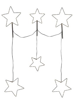 STAR Trading Łańcuch świetlny LED "Stellas" w kolorze czarnym - dł. 80 cm ze sklepu Limango Polska w kategorii Oświetlenie - zdjęcie 188577163