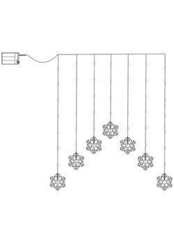 STAR Trading Zasłona świetlna LED "Snowflake" w kolorze białym - dł. 60 cm ze sklepu Limango Polska w kategorii Oświetlenie - zdjęcie 188577203