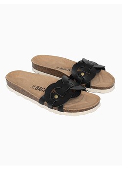 BACKSUN Skórzane klapki "Trapeze" w kolorze czarnym ze sklepu Limango Polska w kategorii Klapki damskie - zdjęcie 188579382