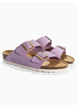 BACKSUN Skórzane klapki "Bali" w kolorze lawendowym ze sklepu Limango Polska w kategorii Klapki damskie - zdjęcie 188579610