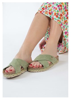 Sunbay Skórzane klapki "Broome" w kolorze jasnozielonym ze sklepu Limango Polska w kategorii Klapki damskie - zdjęcie 188580604