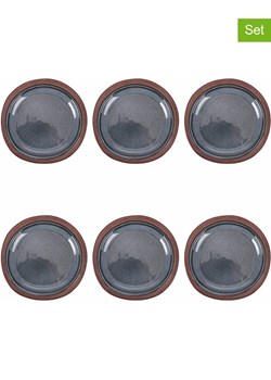 Villa d´Este Talerze śniadaniowe (6 szt.) w kolorze granatowo-brązowym - Ø 22 cm ze sklepu Limango Polska w kategorii Naczynia - zdjęcie 188581352