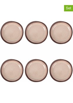 Villa d´Este Talerze śniadaniowe (6 szt.) "Bretagne" w kolorze beżowo-brązowym - Ø 22 cm ze sklepu Limango Polska w kategorii Naczynia - zdjęcie 188581360