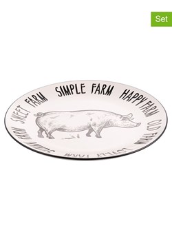 Villa d´Este Talerze obiadowe (6 szt.) "Pig" w kolorze czarno-białym - Ø 27 cm ze sklepu Limango Polska w kategorii Naczynia - zdjęcie 188581580