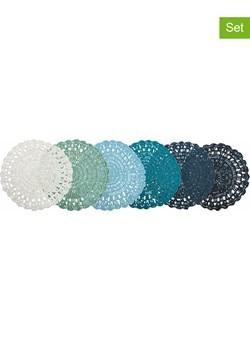 Villa d´Este Podkładki stołowe (6 szt.) w kolorze niebiesko-zielonym - Ø 38 cm ze sklepu Limango Polska w kategorii Podkładki na stół - zdjęcie 188582662