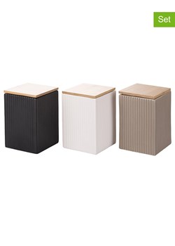 TINTEUNICHE Pojemniki (3 szt.) "Modern" w kolorze czarnym, białym i szarym - 750 ml ze sklepu Limango Polska w kategorii Pojemniki kuchenne - zdjęcie 188582850