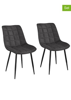 IDOMYA Factory Krzesła (2 szt.) w kolorze antracytowym do jadalni - 46 x 82 x 62,5 cm ze sklepu Limango Polska w kategorii Meble - zdjęcie 188583494